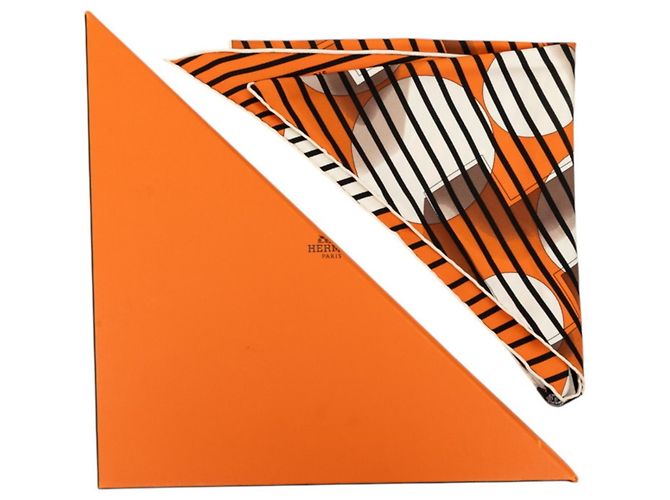 Hermès Hermes Pointou H Logo Schal Muffler Mehrfarben Orange - Ansicht 8