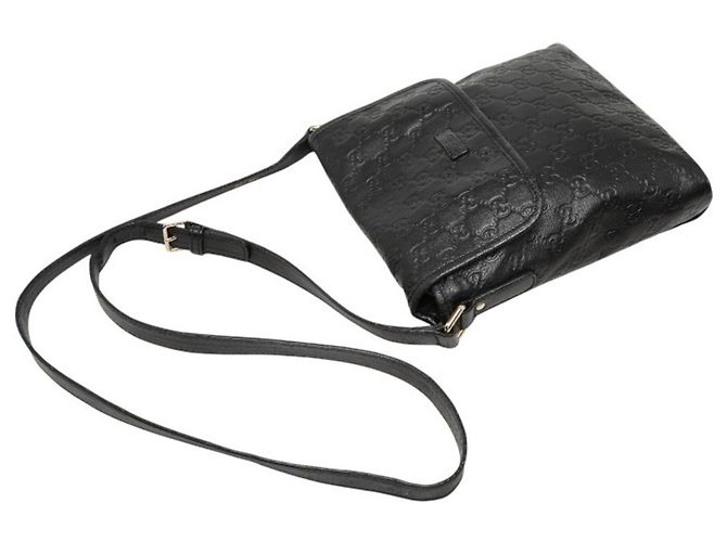 Borsa a tracolla Gucci Guccissima in pelle nera Nero - vista 4