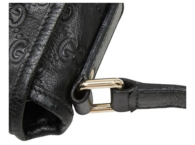 Borsa a tracolla Gucci Guccissima in pelle nera Nero - vista 6