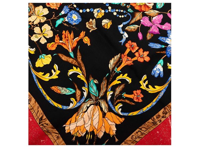 Hermès Foulard Hermes Carre 90 PIERRES d' ORIENT et OCCIDENT Nero Multicolore - vista 4