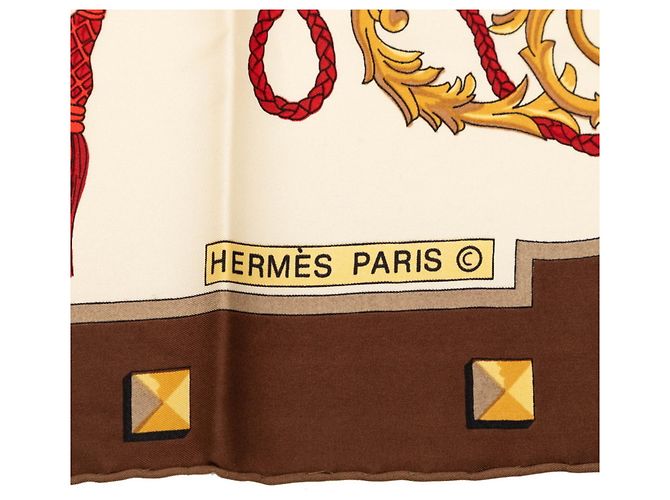 Hermès Hermes Carre 90 LES CLES Seidentuch Mehrfarben Beige - Ansicht 6