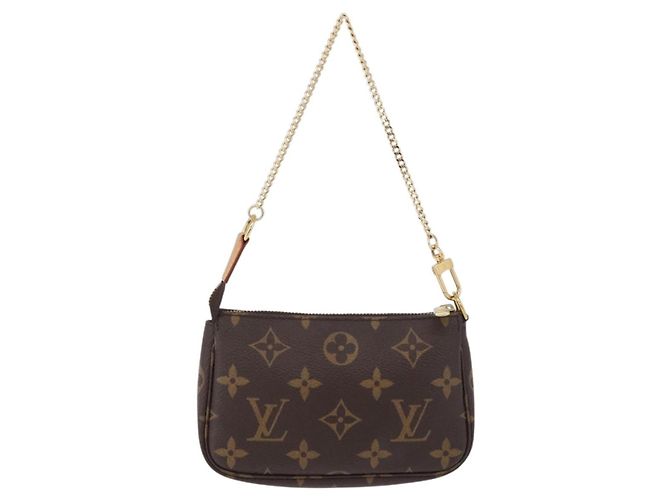 Louis Vuitton Mini pochette accessoires Canvas Mini Marrone - vista 2