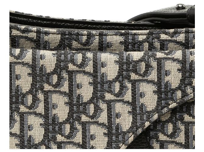 Borsa a tracolla Saddle Christian Dior Dior Trotter Beige Blu navy - vista 4