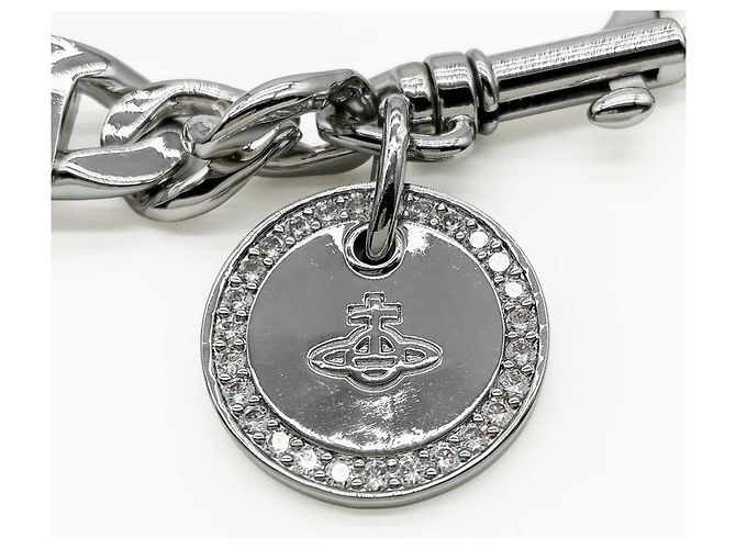 Collana Choker Vivienne Westwood Orb Plate Chain Nero Argento - vista 7