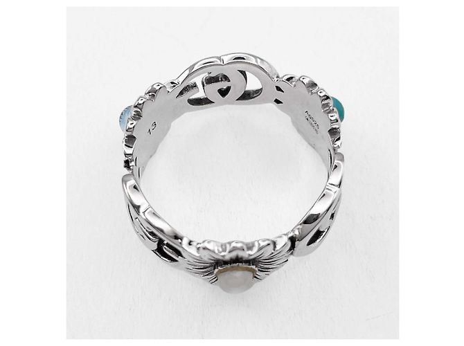 Anello GUCCI Double G Flower in turchese e madreperla Argento - vista 5