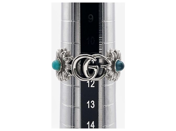Anello GUCCI Double G Flower in turchese e madreperla Argento - vista 9