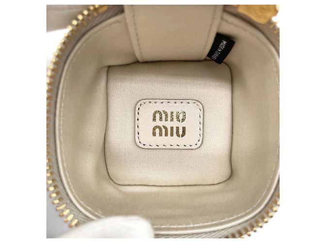 Portachiavi Miu Miu Matelassé Beige D'oro - vista 6