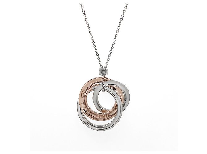 Collana con pendente Tiffany & Co. 1837 Interlocking Circle Argento D'oro - vista 2