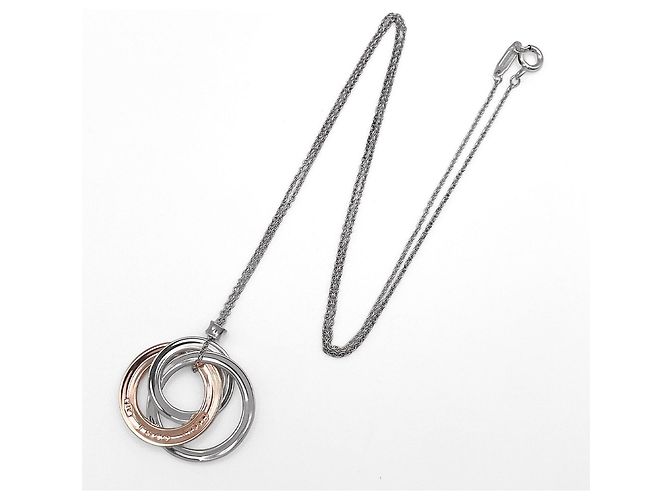 Collana con pendente Tiffany & Co. 1837 Interlocking Circle Argento D'oro - vista 4