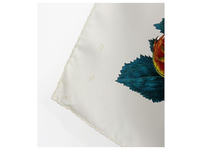 Hermès HERMES Carre 90 CITROUILLES ET COLOQUINTES Seidentuch Weiß Mehrfarben Grün - Ansicht 7