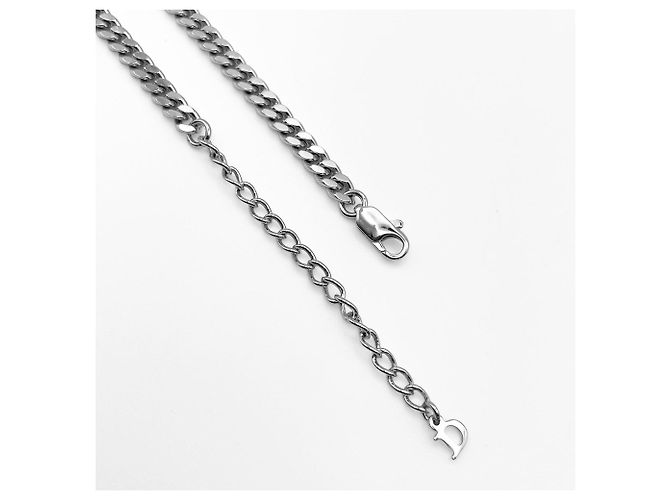 Collana girocollo Christian Dior in strass argento trasparente - vista 4