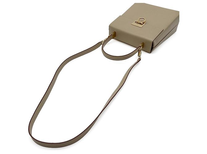 Borsa Salvatore Ferragamo Gancini Beige D'oro - vista 6
