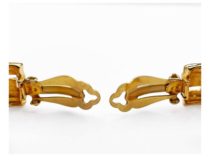 Orecchini a cerchio Chanel Vintage Logo Cutout D'oro - vista 10