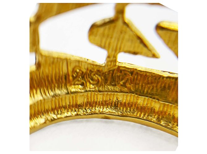Orecchini a cerchio Chanel Vintage Logo Cutout D'oro - vista 9