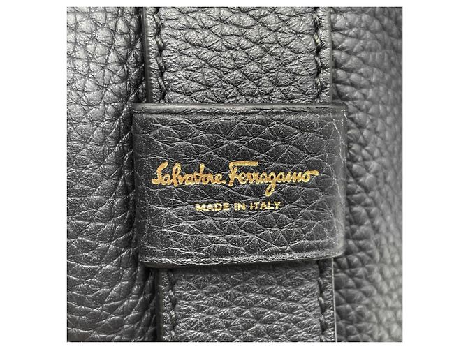 Borsa a tracolla con coulisse Gancini Salvatore Ferragamo Nero - vista 10