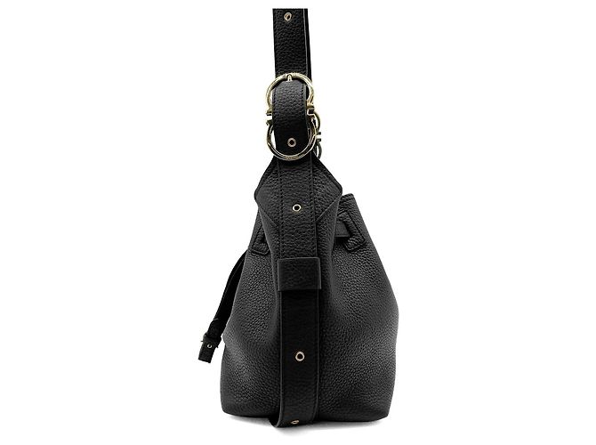 Borsa a tracolla con coulisse Gancini Salvatore Ferragamo Nero - vista 3