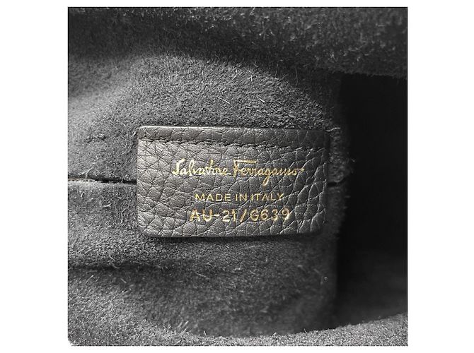 Borsa a tracolla con coulisse Gancini Salvatore Ferragamo Nero - vista 9