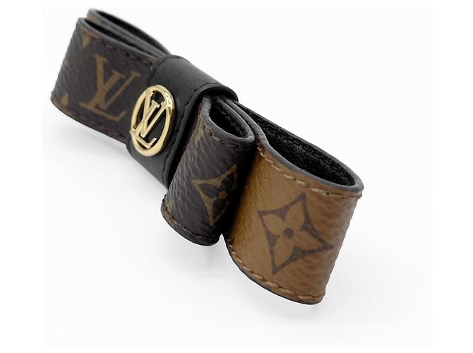 Fermi capelli Louis Vuitton LV Circle My Bow Ribbon Marrone D'oro - vista 3