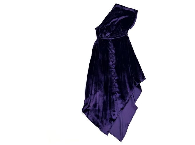 Vestido de terciopelo asimétrico Gucci Pre-Fall 2018 Runway Dark Violet IT40 Morado oscuro - vista 6