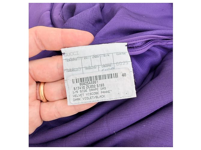 Vestido de terciopelo asimétrico Gucci Pre-Fall 2018 Runway Dark Violet IT40 Morado oscuro - vista 8