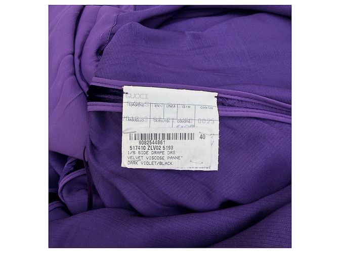 Vestido de terciopelo asimétrico Gucci Pre-Fall 2018 Runway Dark Violet IT40 Morado oscuro - vista 9