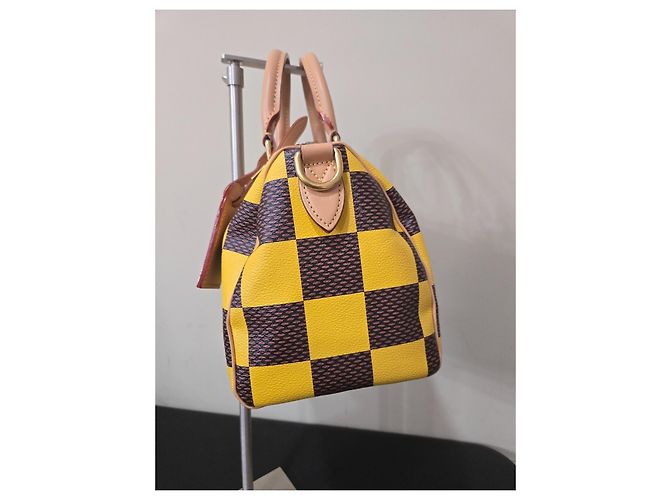 Louis Vuitton Speedy Bandouliere 25 Damier Azur Yellow Marrone Giallo - vista 10