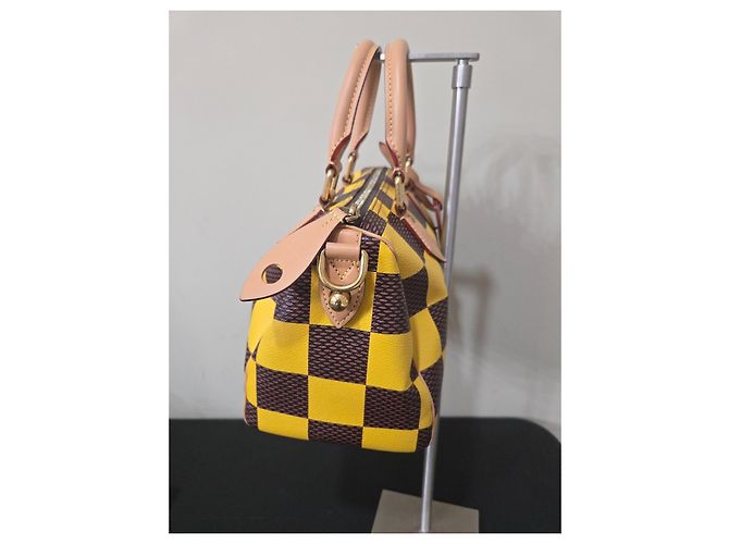 Louis Vuitton Speedy Bandouliere 25 Damier Azur Yellow Marrone Giallo - vista 11