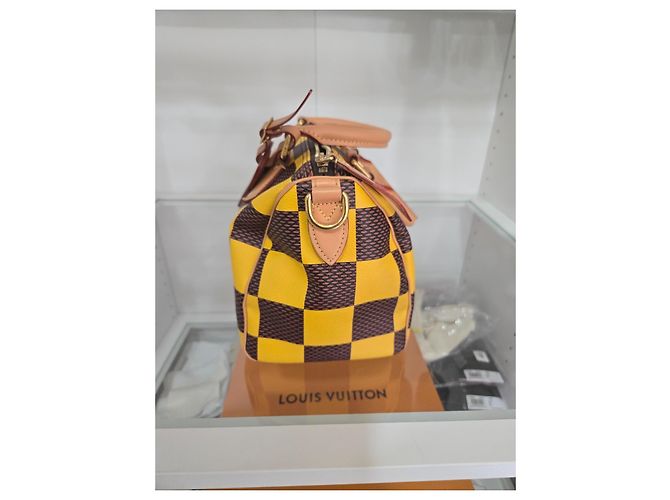Louis Vuitton Speedy Bandouliere 25 Damier Azur Yellow Marrone Giallo - vista 2