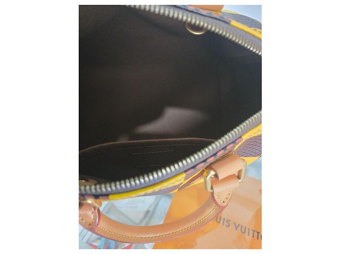 Louis Vuitton Speedy Bandouliere 25 Damier Azur Yellow Marrone Giallo - vista 6