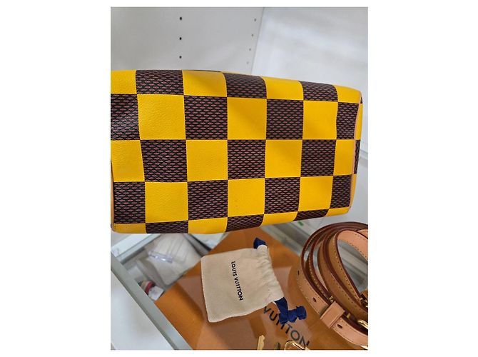 Louis Vuitton Speedy Bandouliere 25 Damier Azur Yellow Marrone Giallo - vista 7