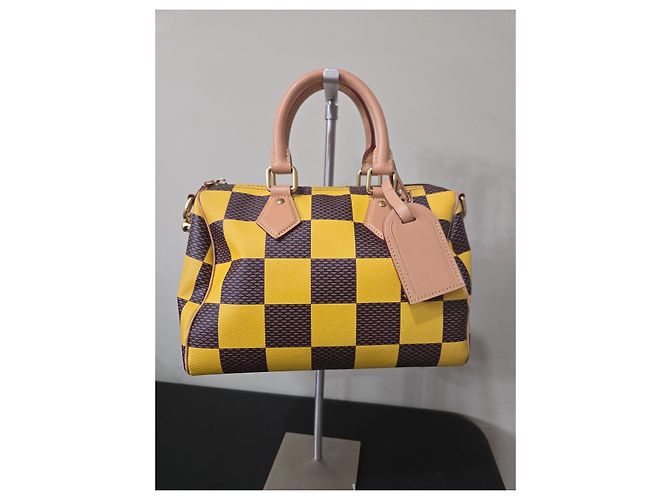 Louis Vuitton Speedy Bandouliere 25 Damier Azur Yellow Marrone Giallo - vista 8