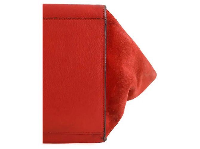 Cabas Borsa tote Trapeze Céline arancione in camoscio - vista 5