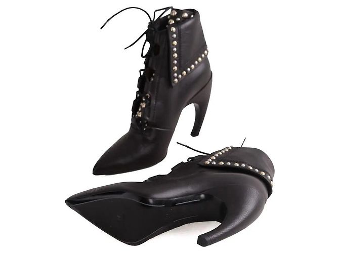 Botas de cordones de cuero negro Givenchy - vista 5