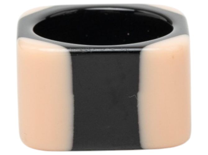 Beige Chanel CC Resin Ring - view 3
