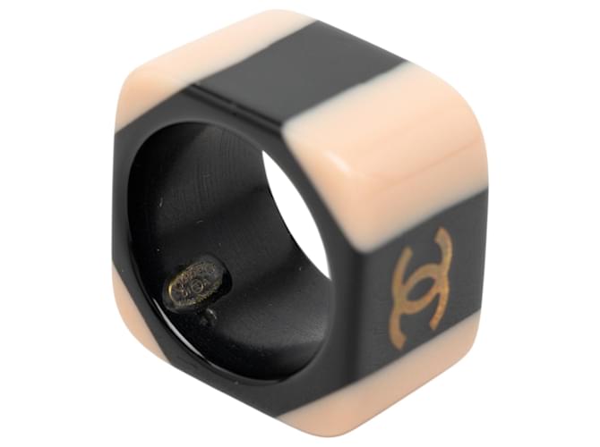 Beige Chanel CC Resin Ring - view 4