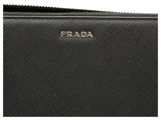 Portafoglio lungo Prada Saffiano con zip nero - vista 5