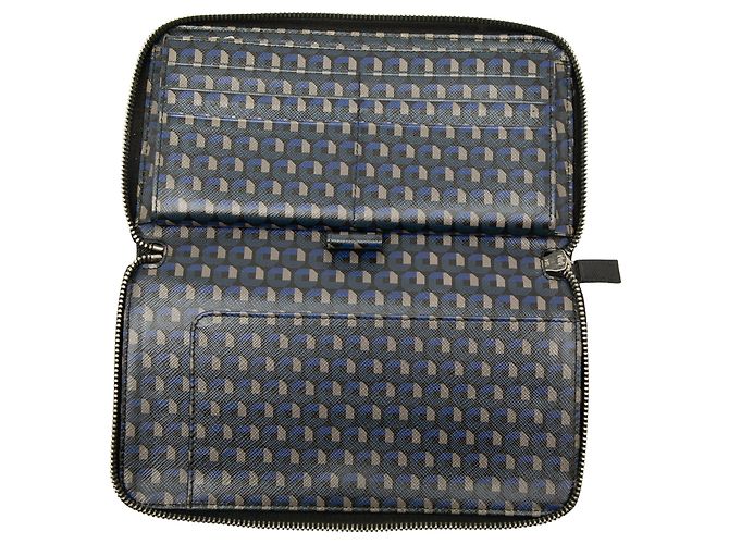 Portafoglio lungo Prada Saffiano con zip nero - vista 6