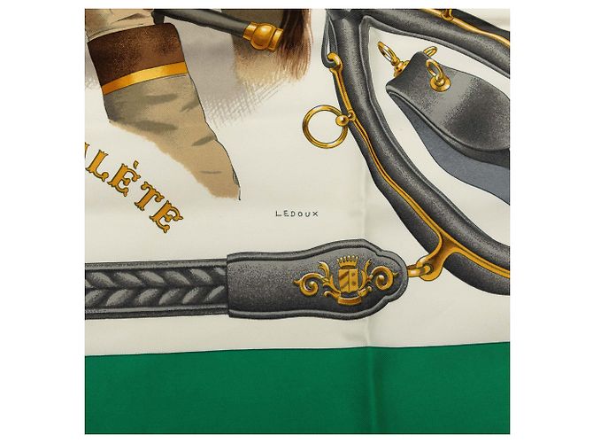 Hermès Attelage en Arbalete Seidentuch Weiß 90 - Ansicht 5