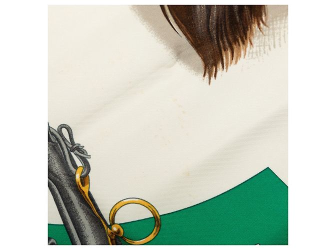 Hermès Attelage en Arbalete Seidentuch Weiß 90 - Ansicht 6