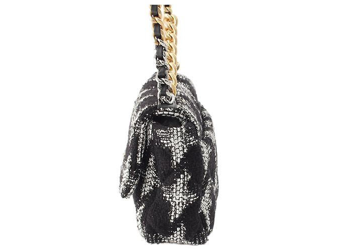 Sac Chanel Medium Tweed 19 Flap Satchel Noir - vue 3