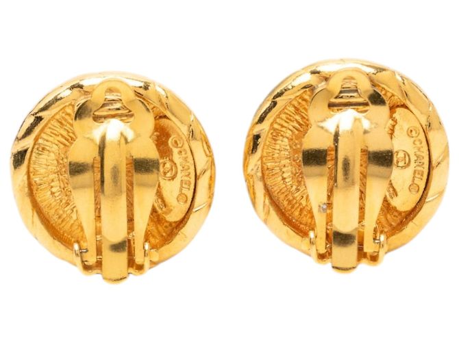 Orecchini a clip rotondi Chanel CC placcati oro D'oro - vista 2