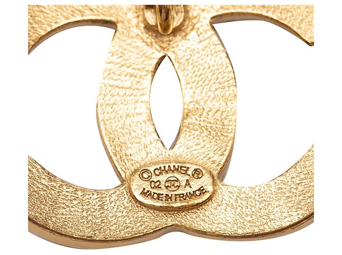 Collana con pendente borchiato Chanel CC placcato oro D'oro - vista 4