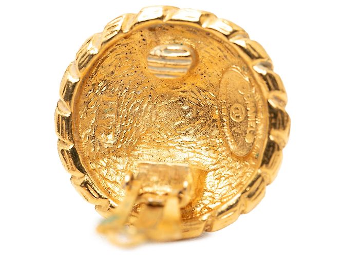 Orecchini a clip rotondi Sunburst Chanel CC placcati oro D'oro - vista 4