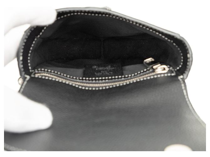 Borsa a tracolla Saddle Dior Stussy in vitello nera con applicazione ape Nero - vista 4