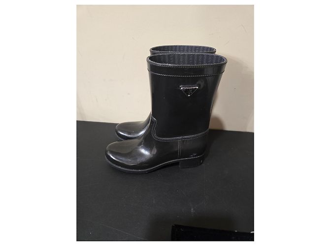 Botas de lluvia Prada de goma negra Negro - vista 5