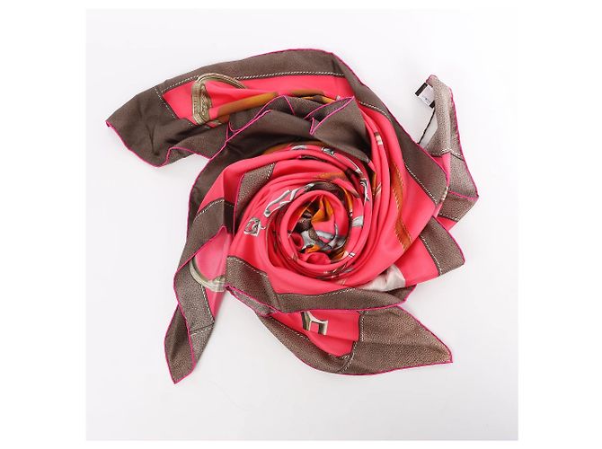 Hermès Carré 140 "Projets Carres au Crayon" Seidentuch in Rosa Pink - Ansicht 13