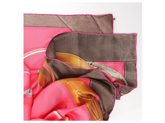 Hermès Carré 140 "Projets Carres au Crayon" Seidentuch in Rosa Pink - Ansicht 2