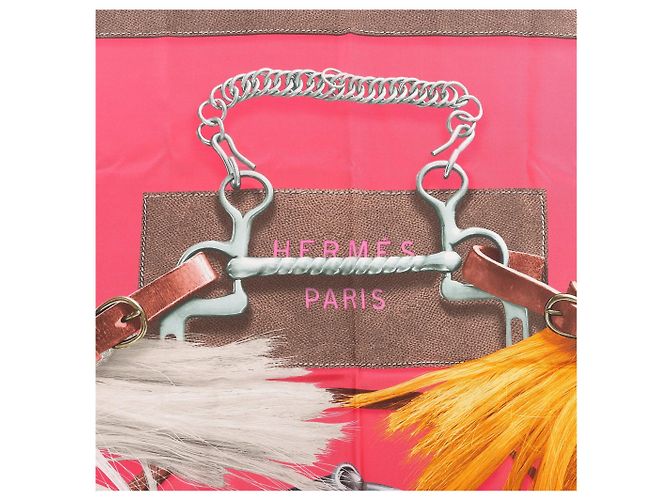Hermès Carré 140 "Projets Carres au Crayon" Seidentuch in Rosa Pink - Ansicht 8
