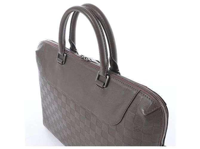 Borsa Louis Vuitton Porte-Documents Jour Damier Infini in marrone N48264 - vista 5