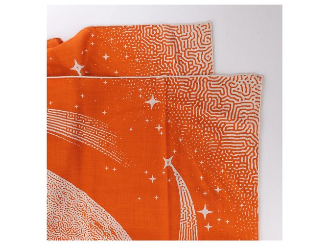 Hermès Carré 140 "CLAIR DE LUNE" Kaschmir x Seidentuch in Orange - Ansicht 2